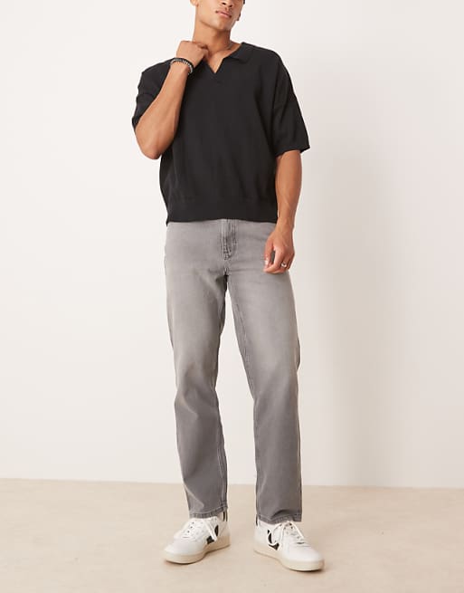 DESIGN straight fit jeans in grey