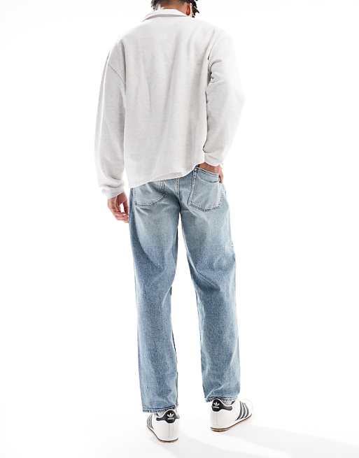 DESIGN Straight Fit Jeans In Light Wash Blue