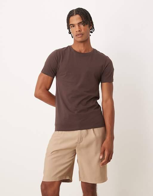 DESIGN straight fit linen look chino short in stone