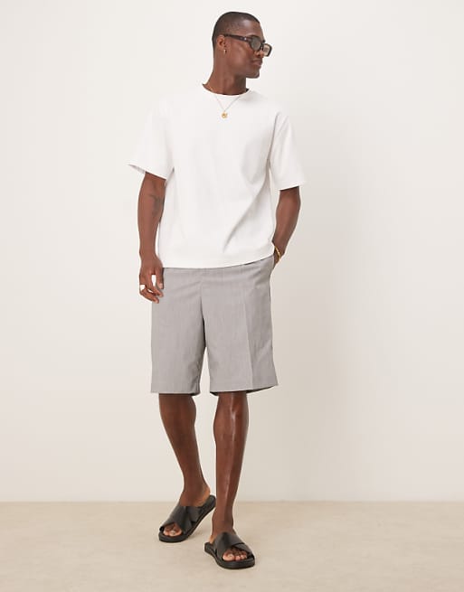 DESIGN straight fit smart shorts in green