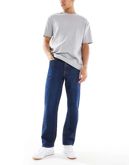 DESIGN straight jean in dark wash blue