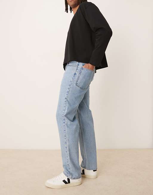 DESIGN Straight Jean In Light Wash Blue