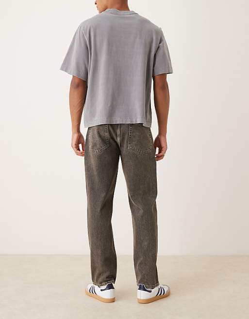 DESIGN Straight Jeans In Grey Wash With Tint