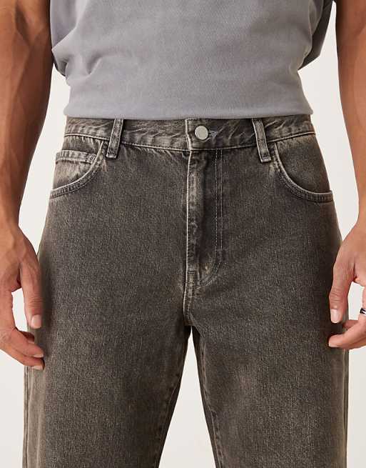 DESIGN Straight Jeans In Grey Wash With Tint