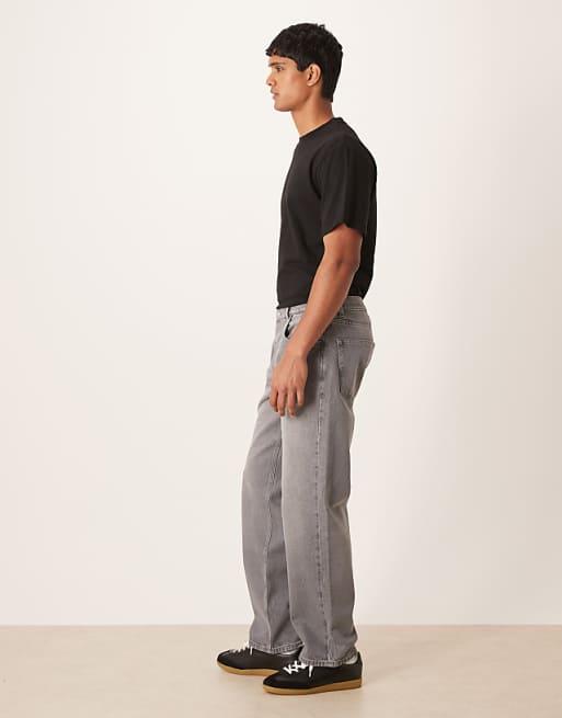 DESIGN Straight Jeans In Washed Grey