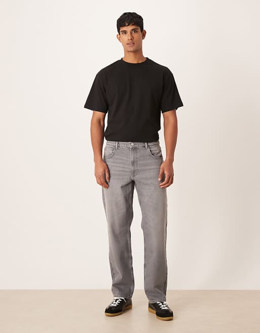 DESIGN Straight Jeans In Washed Grey