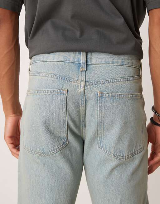 DESIGN Straight Leg Jeans In Green Tint