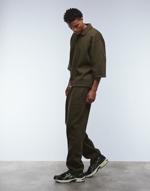 DESIGN Straight Leg Jogger In Khaki