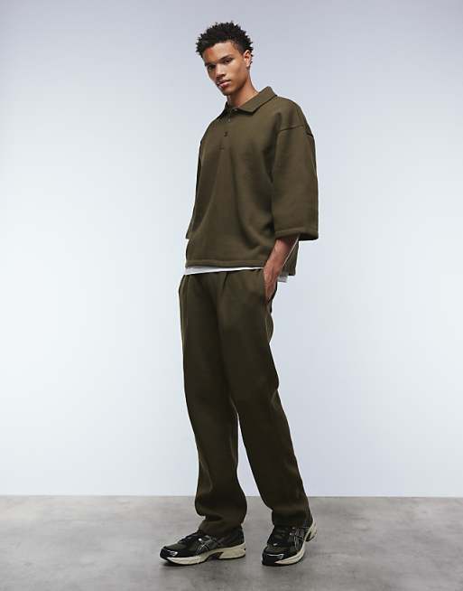 DESIGN Straight Leg Jogger In Khaki