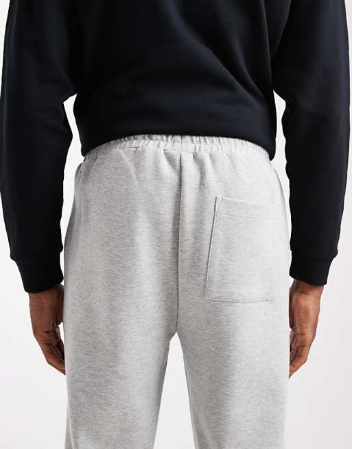 DESIGN Straight Leg Jogger With Side Pipping In Grey Marl