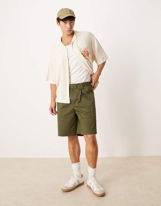 DESIGN straight leg jort in light green DESIGN straight leg jort in light green