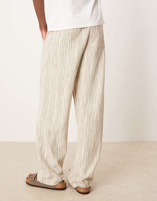 DESIGN Straight Leg Textured Joggers In Sage Green