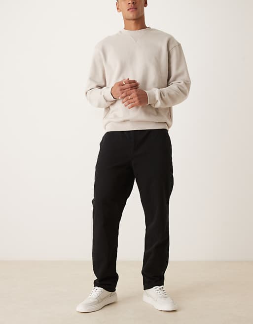 DESIGN Straight Pull On Chinos In Black