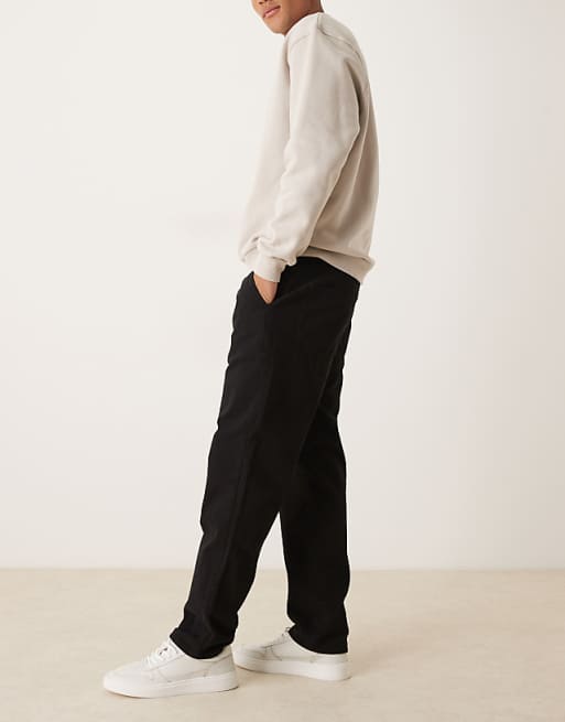 DESIGN Straight Pull On Chinos In Black