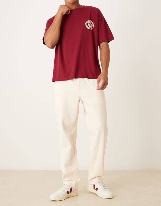 DESIGN Straight Pull On Chinos In Ecru