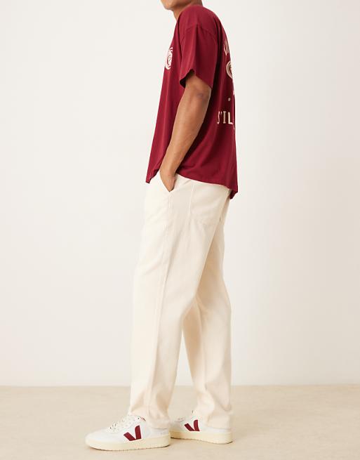DESIGN Straight Pull On Chinos In Ecru