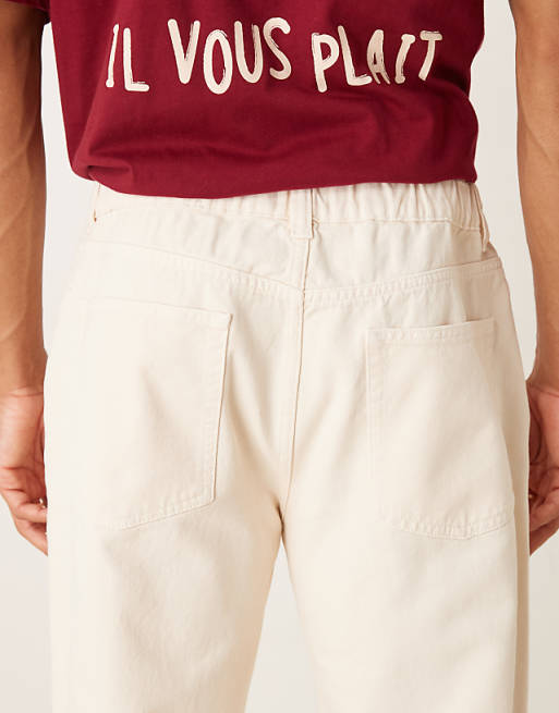 DESIGN Straight Pull On Chinos In Ecru