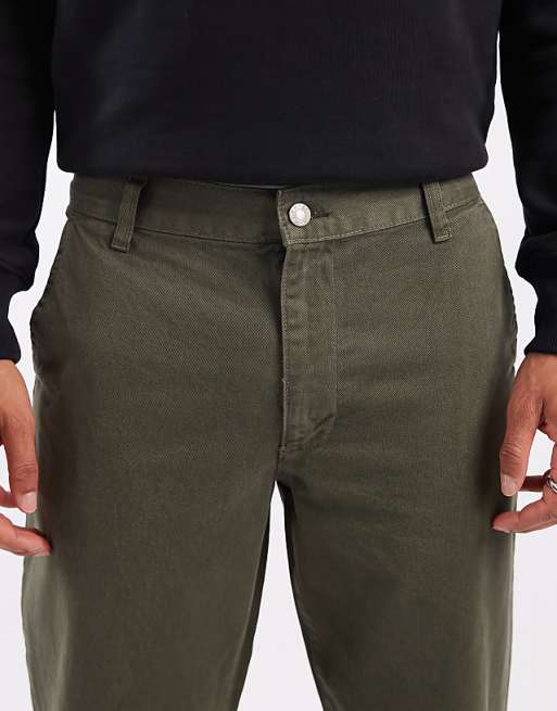DESIGN Straight Trousers In Khaki