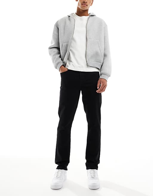DESIGN stretch slim jeans in black