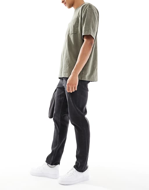 DESIGN Stretch Slim Jeans In Washed Black