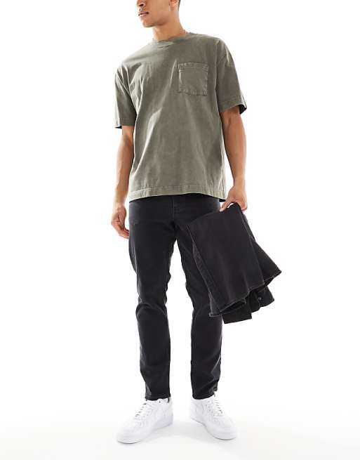 DESIGN Stretch Slim Jeans In Washed Black