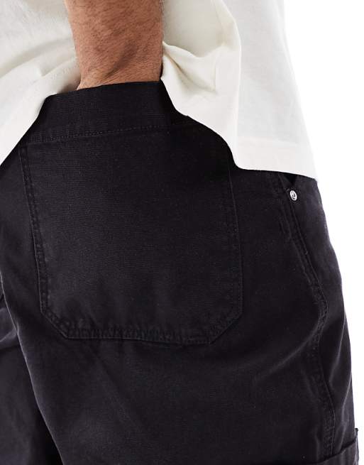 DESIGN Super Baggy Cargo Trousers In Black