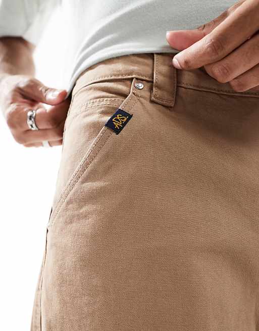 DESIGN Super Baggy Cargo Trousers In Brown