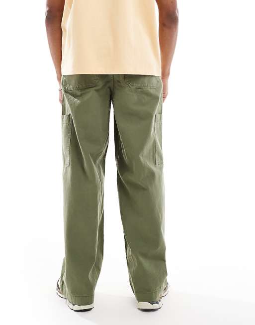 DESIGN Super Baggy Cargo Trousers In Khaki
