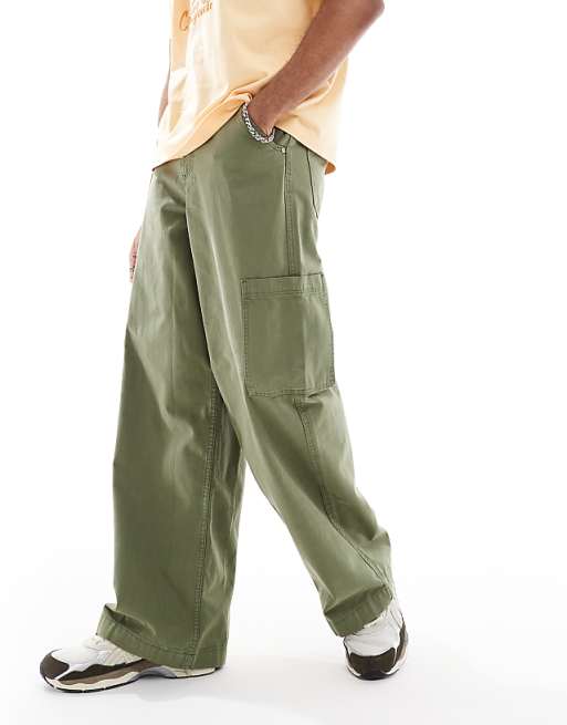 DESIGN super baggy cargo trousers in khaki