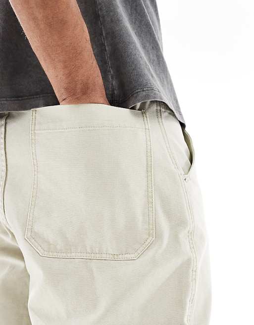 DESIGN Super Baggy Cargo Trousers In Stone