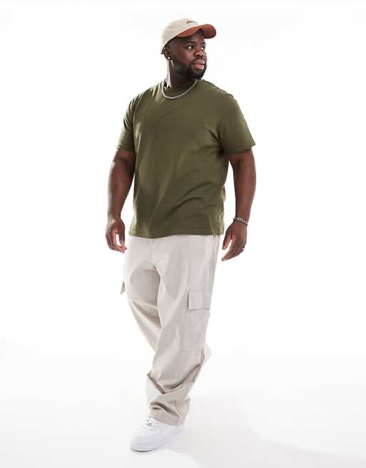 DESIGN Super Baggy Cargo Trousers With Elasticated Waist In Grey