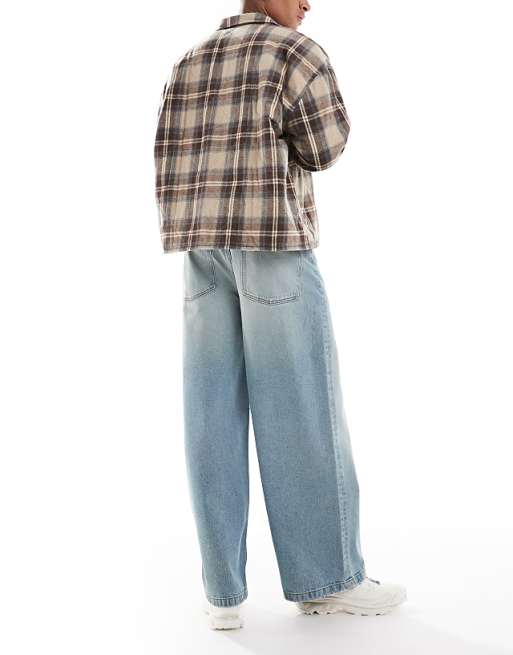 DESIGN Super Baggy Fit Jeans In Light Wash Blue