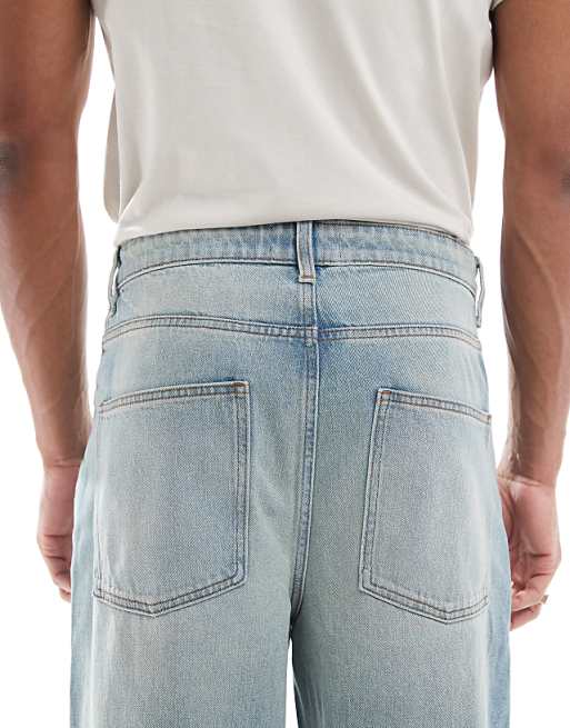 DESIGN Super Baggy Fit Jeans In Light Wash Blue