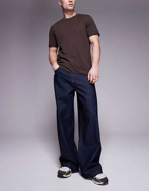 DESIGN super baggy jeans in raw wash