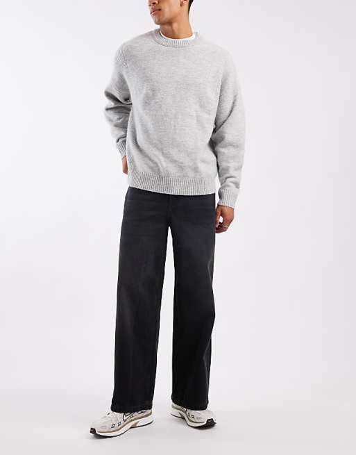 DESIGN super baggy jeans in washed black