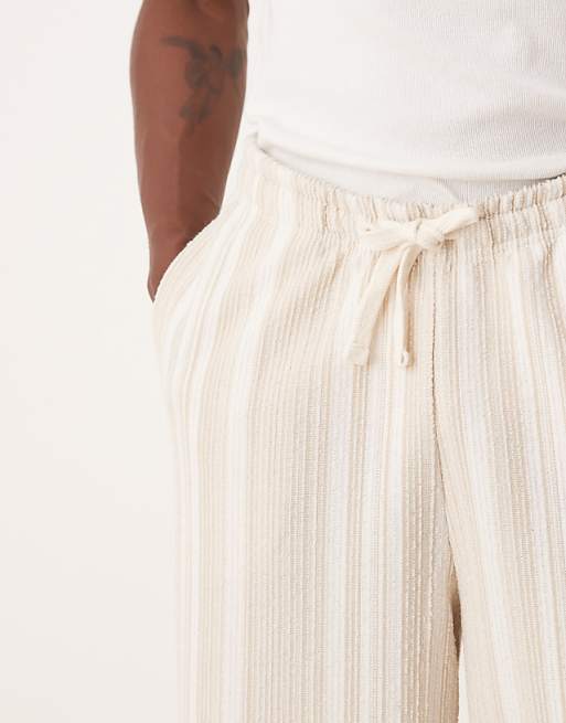 DESIGN Super Baggy Jogger With Stripes In Beige
