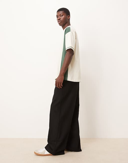 DESIGN Super Baggy Lightweight Jeans In Washed Black