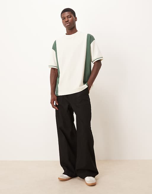 DESIGN Super Baggy Lightweight Jeans In Washed Black