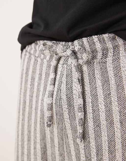 DESIGN Super Baggy Loopback Stripe Joggers In Grey Marl