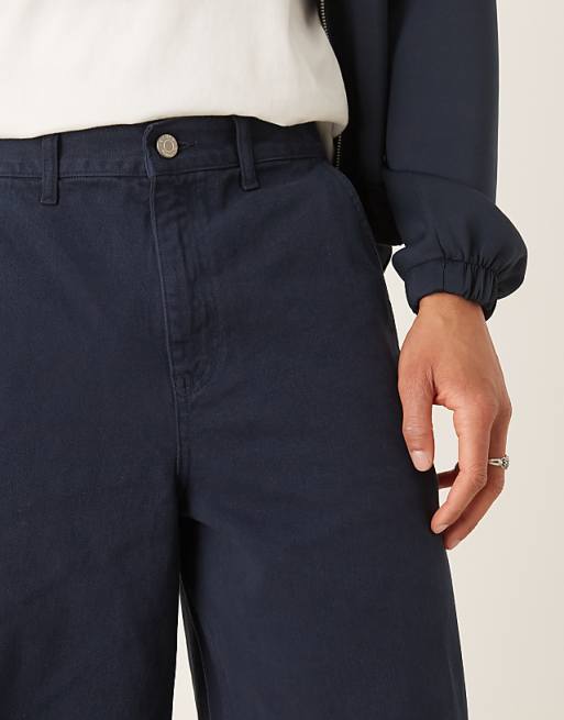 DESIGN Super Baggy Trouser With Seam Detail In Navy
