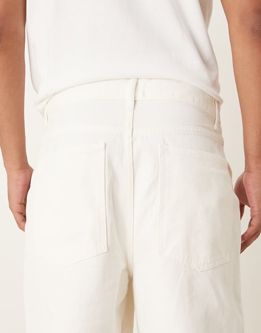 DESIGN Super Baggy Trousers In Ecru With Carpenter Details