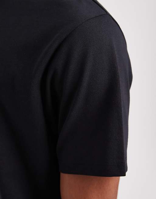 DESIGN Super Heavyweight Crew Neck T-shirt In Black
