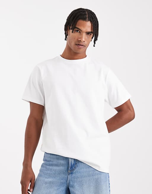 DESIGN super heavyweight crew neck t-shirt in white