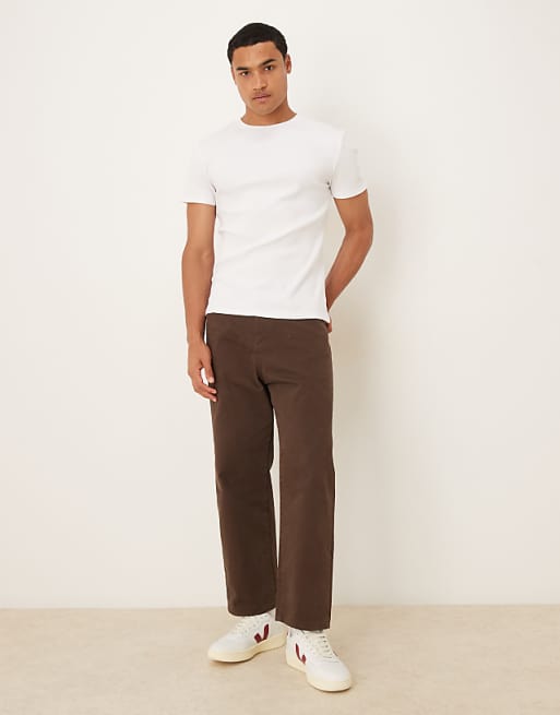 DESIGN Super Heavyweight Muscle Fit T-shirt In White Rib