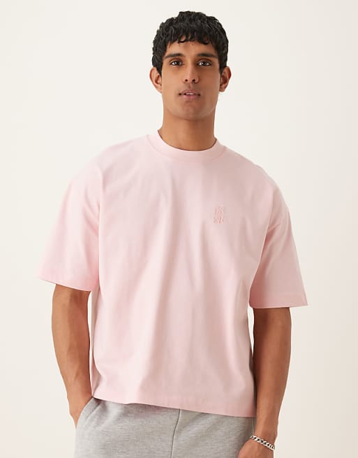 DESIGN super heavyweight oversized boxy t-shirt in pink