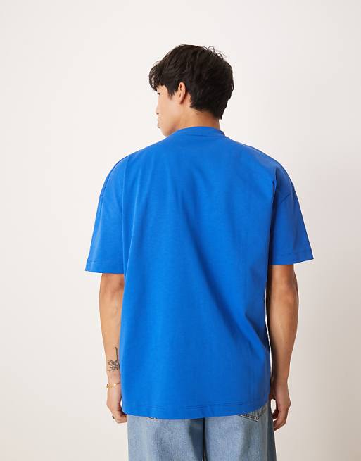 DESIGN Super Heavyweight Oversized Drop Shoulder T-shirt In Blue