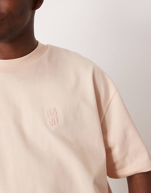 DESIGN Super Heavyweight Oversized T-shirt In Beige