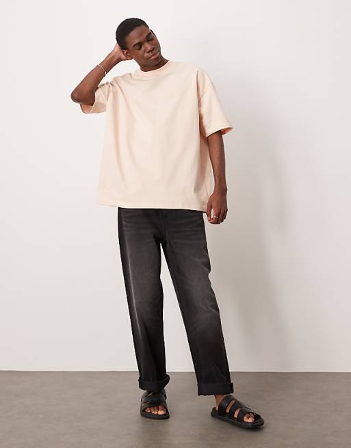 DESIGN Super Heavyweight Oversized T-shirt In Beige