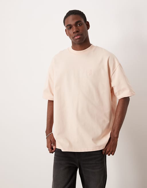 DESIGN super heavyweight oversized t-shirt in beige