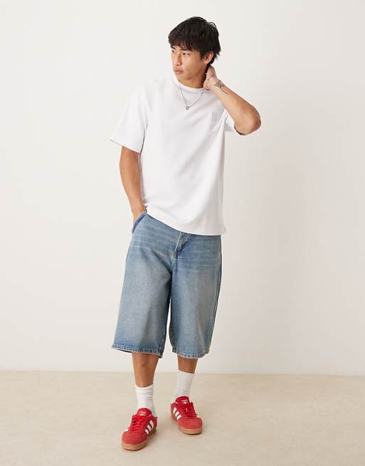 DESIGN Super Heavyweight Premiumrelaxed T-shirt With Italy Graphic In White